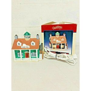 Lemax TOWN HALL Dickensvale VILLAGE 1993 Christmas 35090 PORCELAIN LIGHTED